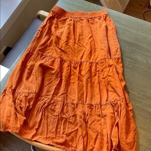 Lucy & Yak Vibrant Orange Maxi Skirt